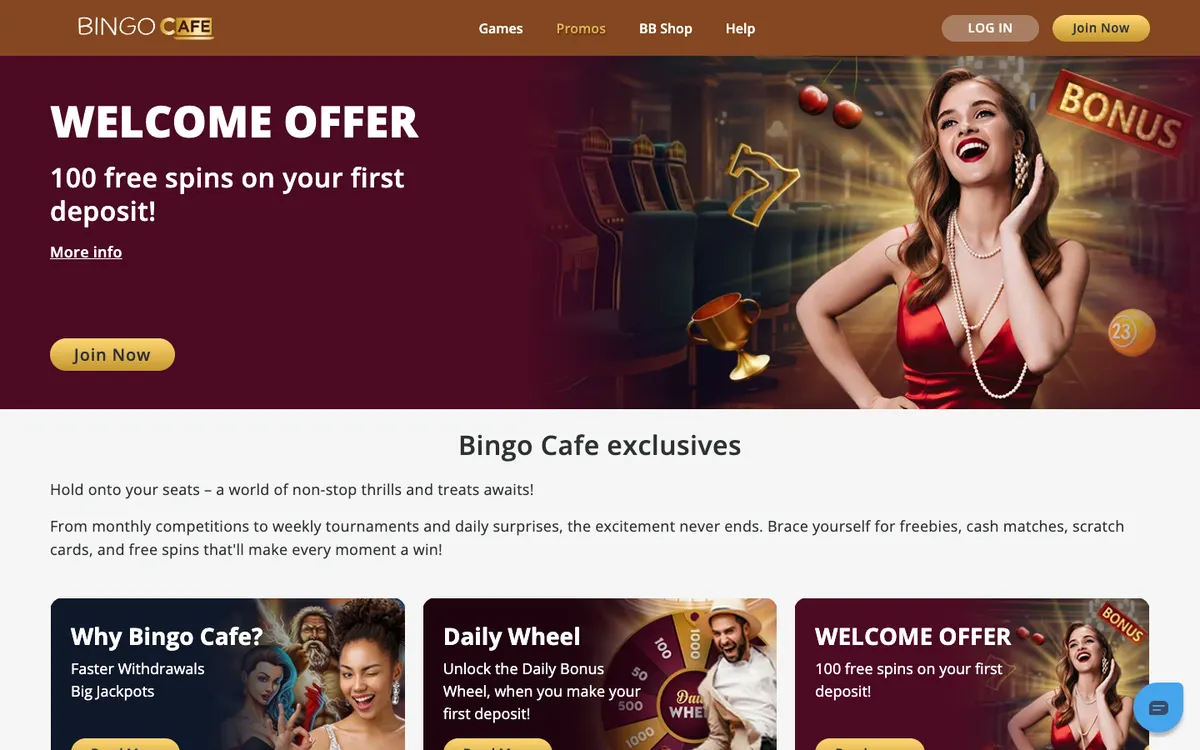 Bingo Cafe Casino — Promotions, captured from Austria