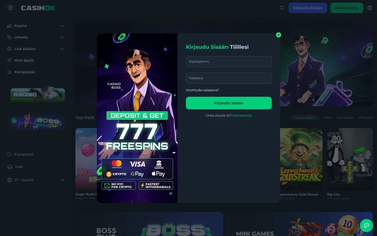 CasinOK — «Платежи», снято из страны Финляндия
