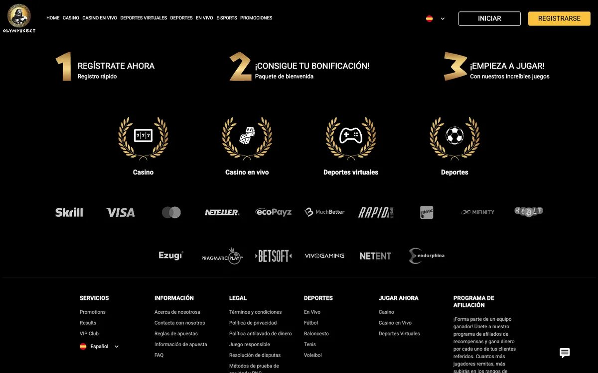 Olympusbet Casino — Home page, captured from Mexico