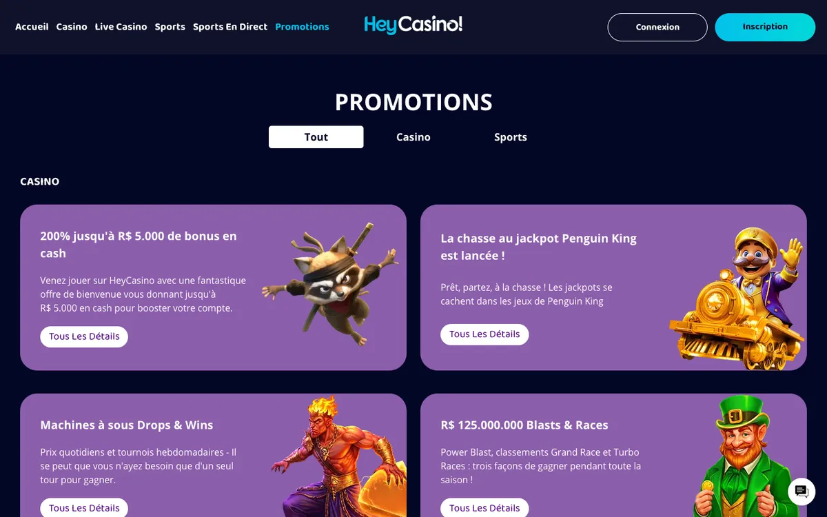 HeyCasino! — Promotions, captured from France