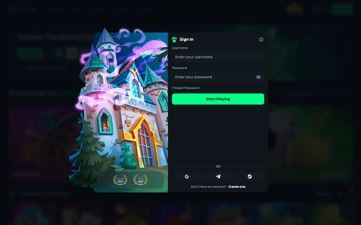 Gamdom Casino — Sign-up, captured from Brazil
