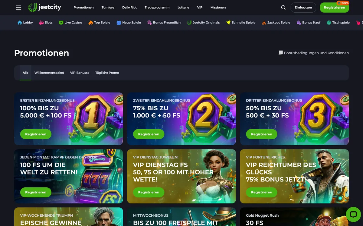 JeetCity Casino — Promotions, captured from Germany