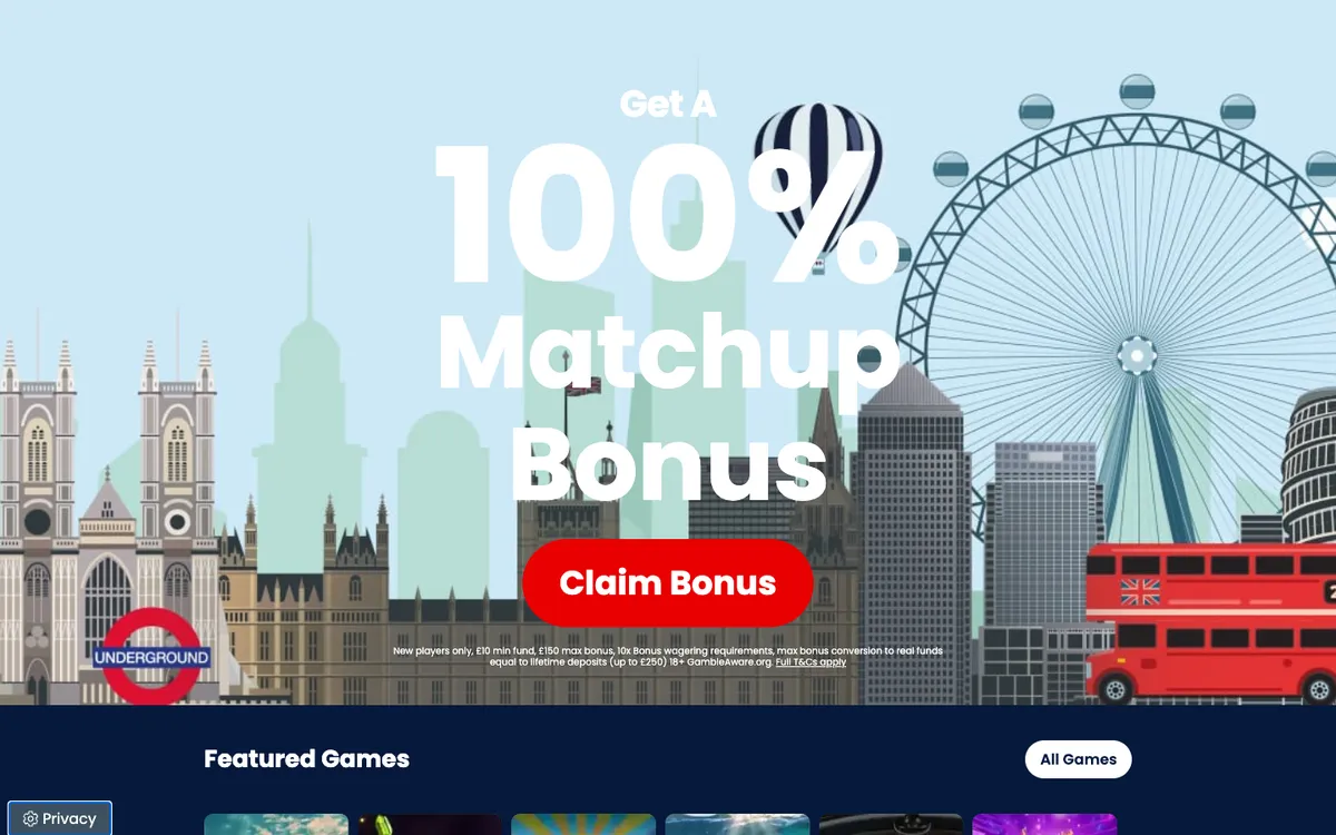 Express Wins Casino — Home page, captured from United Kingdom