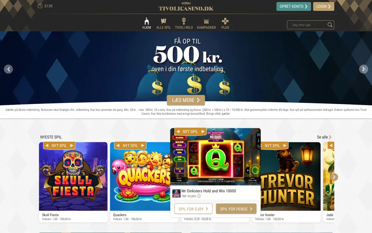 Tivoli Casino — Home page, captured from Finland