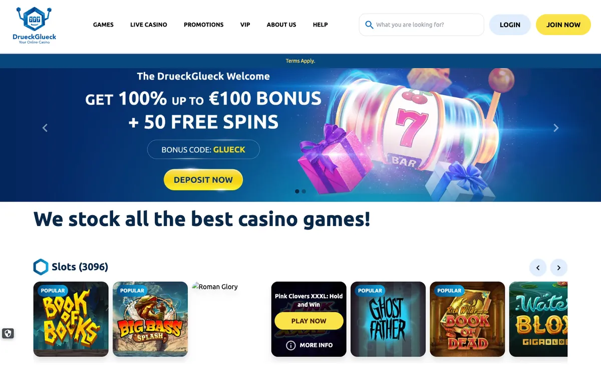 DrueckGlueck Casino — Home page, captured from France
