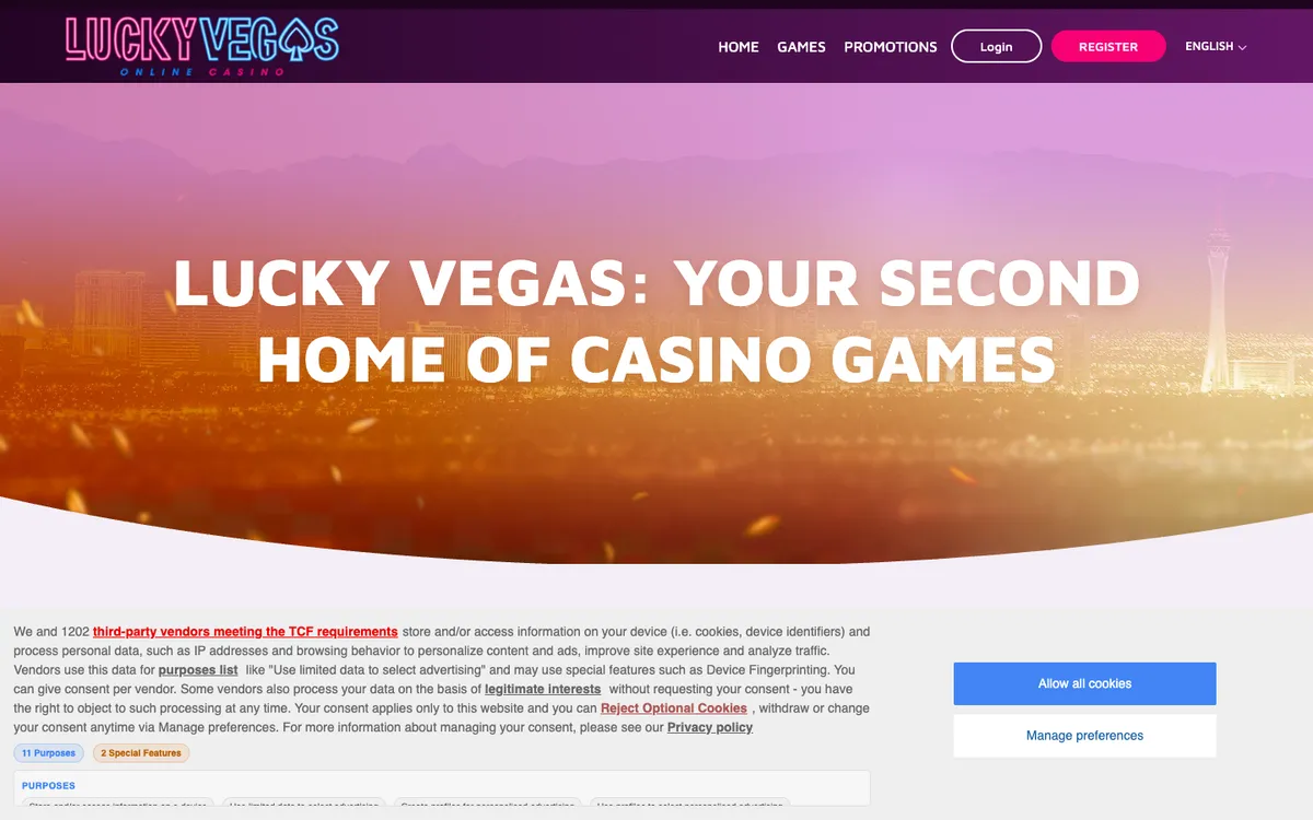 Lucky Vegas Casino — Promotions, captured from Australia