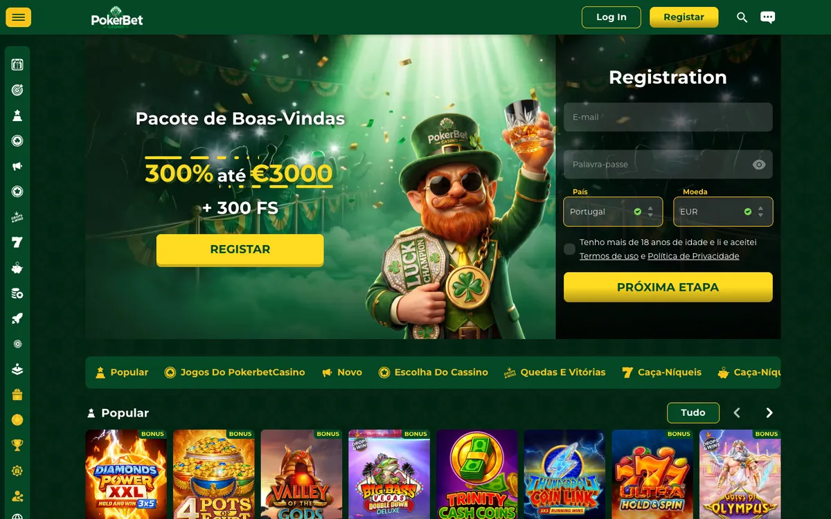 PokerBet Casino — «Главная», снято из страны Португалия