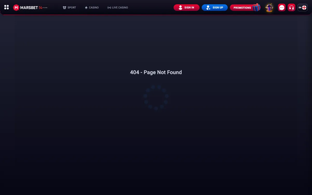 Marsbet Casino — Sign-up, captured from Austria