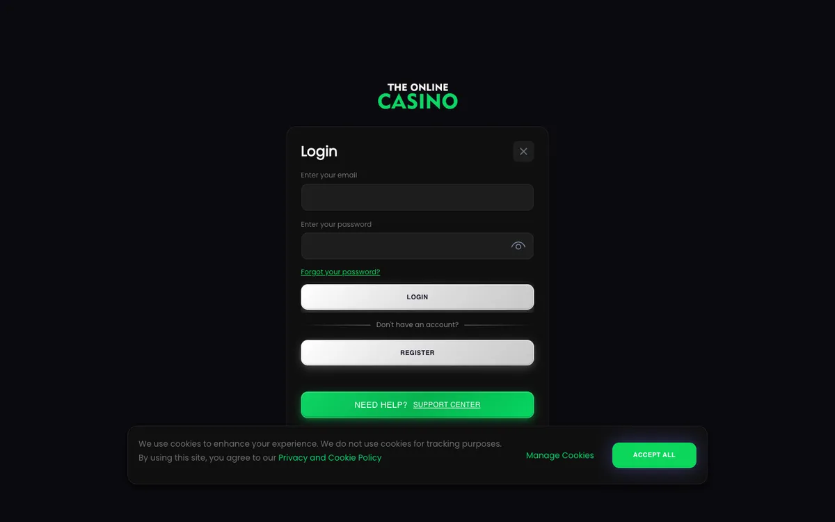 TheOnlineCasino — Sign-up, captured from United Kingdom