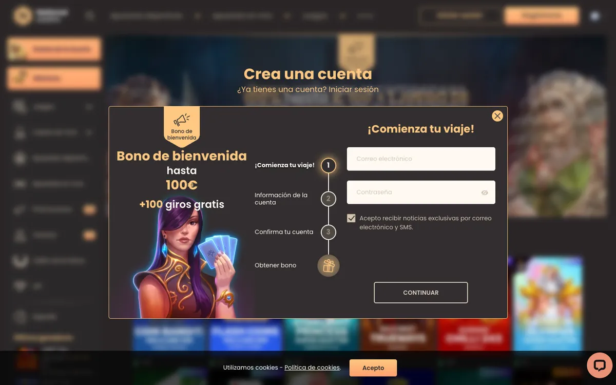 National Casino — Sign-up, captured from Mexico
