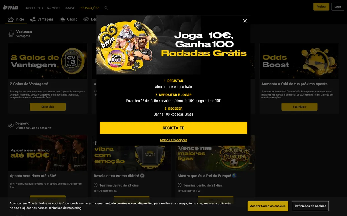 bwin Casino — Promotions, captured from Portugal