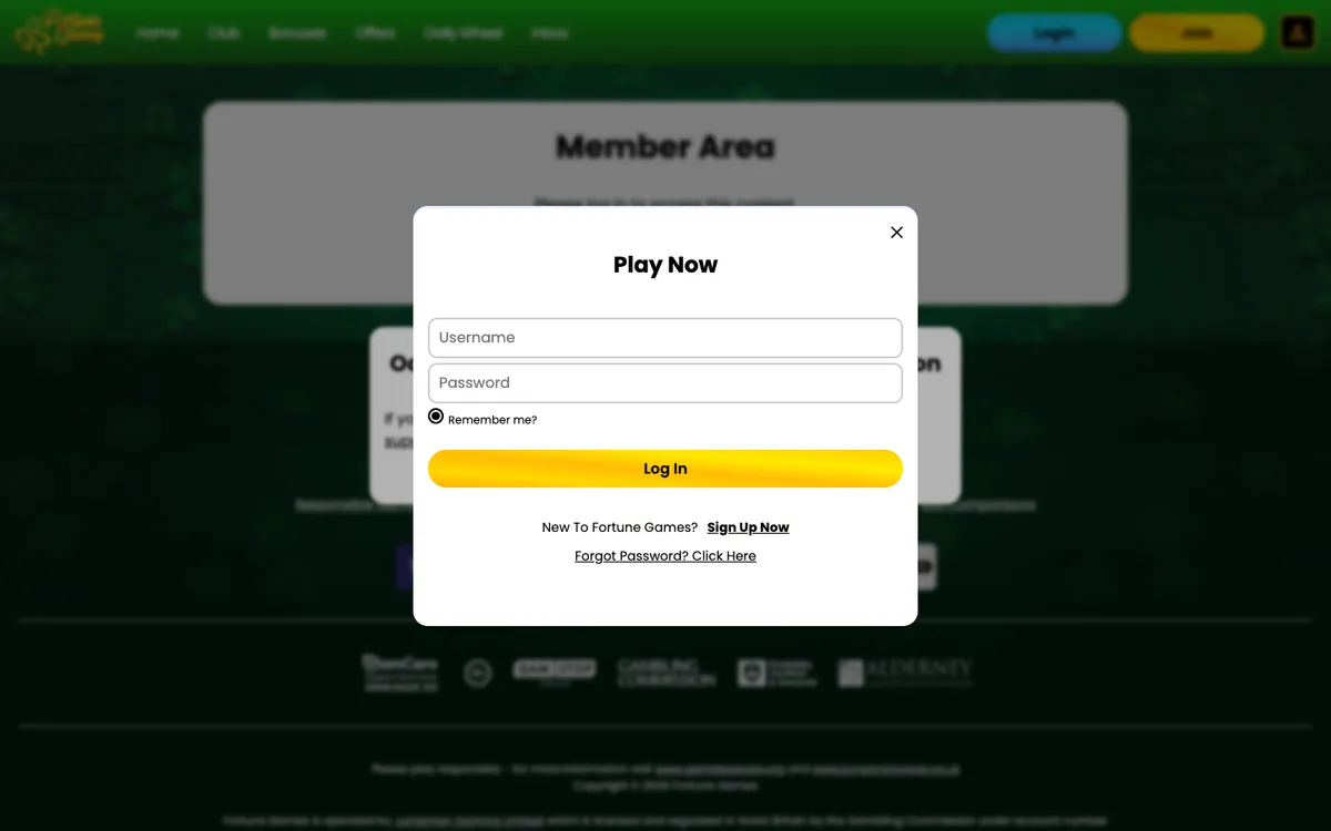 Fortune Games Casino — «Платежи», снято из страны Австрия