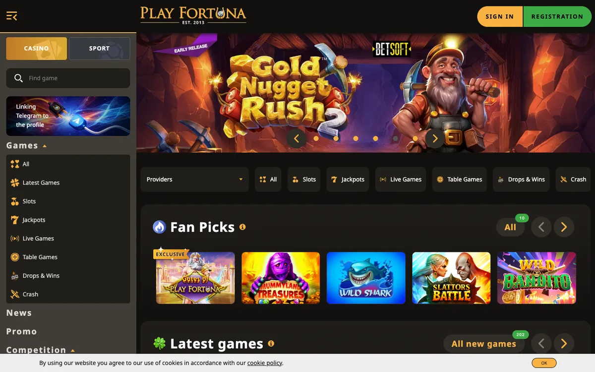 PlayFortuna Casino — Home page, captured from New Zealand