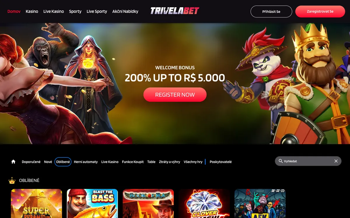 TrivelaBet Casino — «Акции», снято из страны Чехия