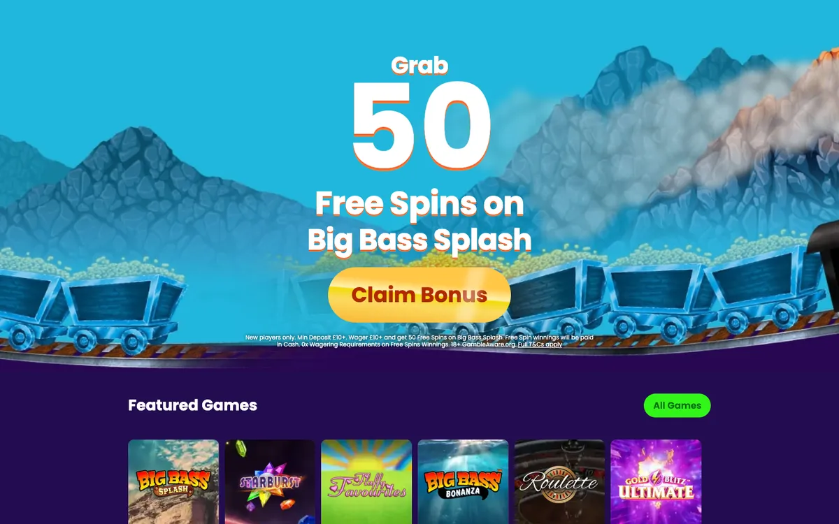 Big Thunder Slots Casino — Home page, captured from United Kingdom
