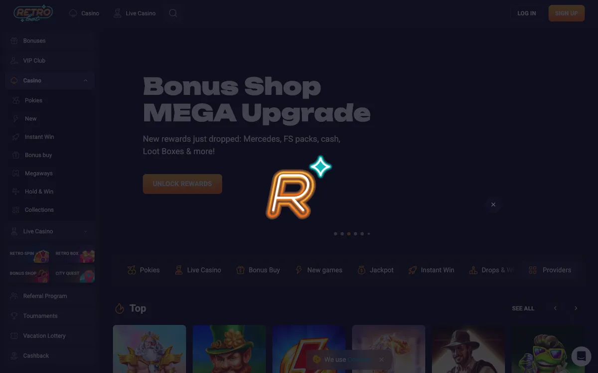 Retro Bet Casino — Sign-up, captured from New Zealand