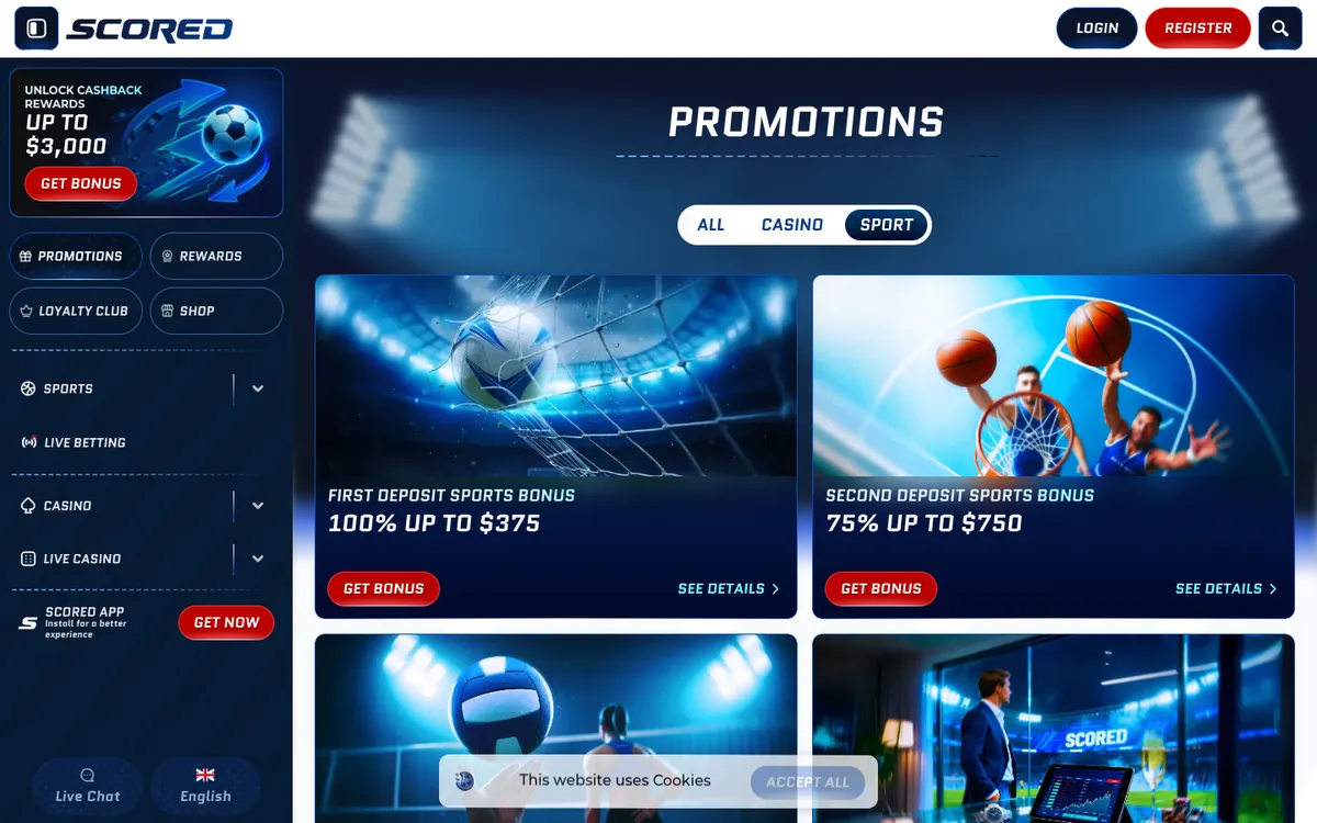 Scored Casino — Promotions, captured from Canada