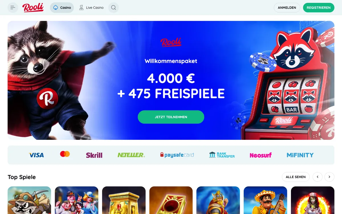 Rooli Casino — «Главная», снято из страны Австрия