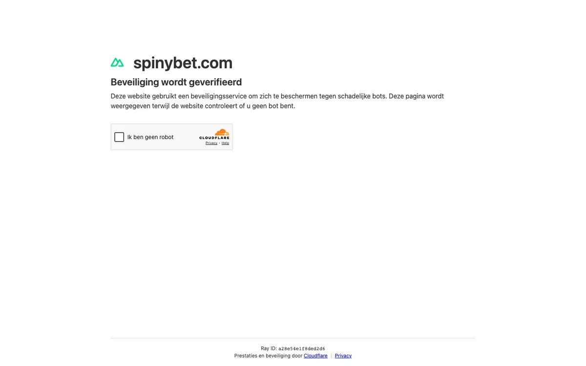SpinyBet Casino — Home page, captured from Belgium