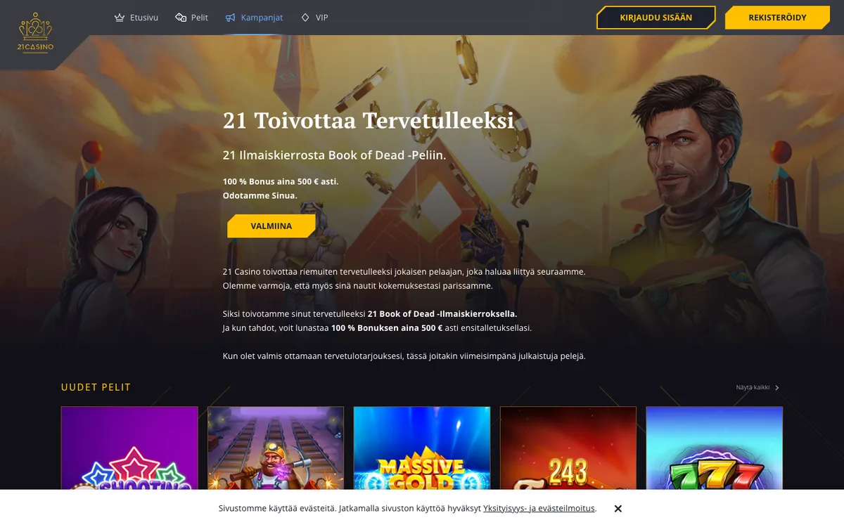 21 Casino — «Акции», снято из страны Финляндия