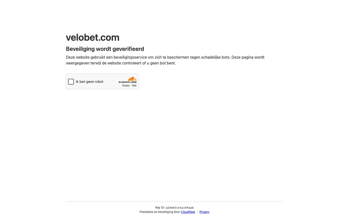 Velobet Casino — Home page, captured from Belgium
