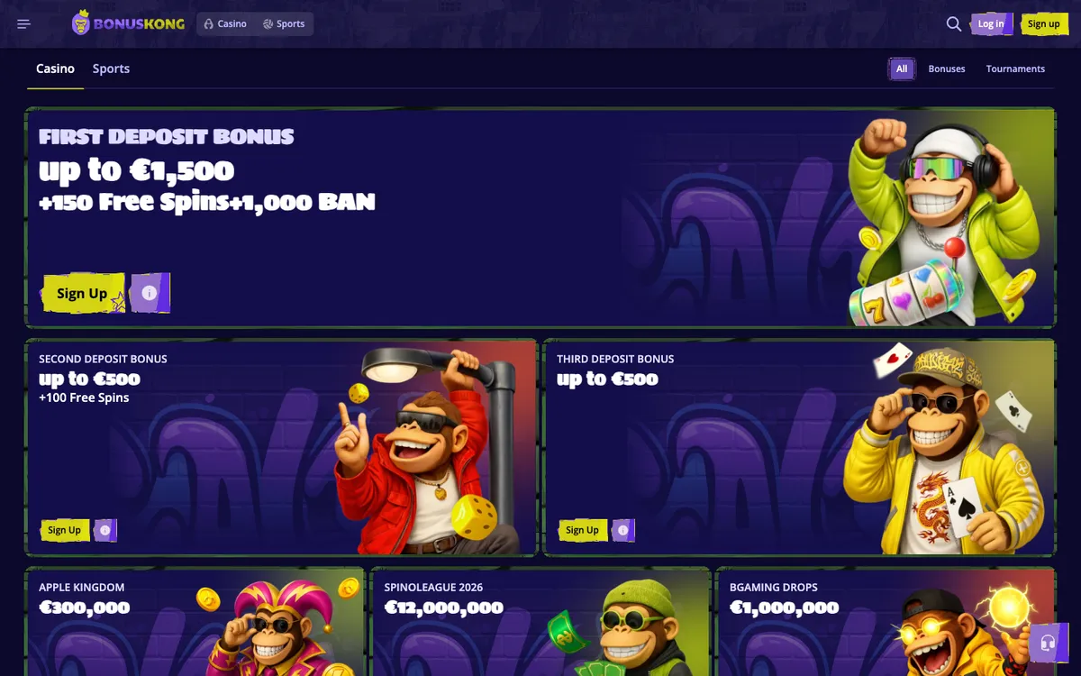 Bonuskong Casino — Promotions, captured from Croatia