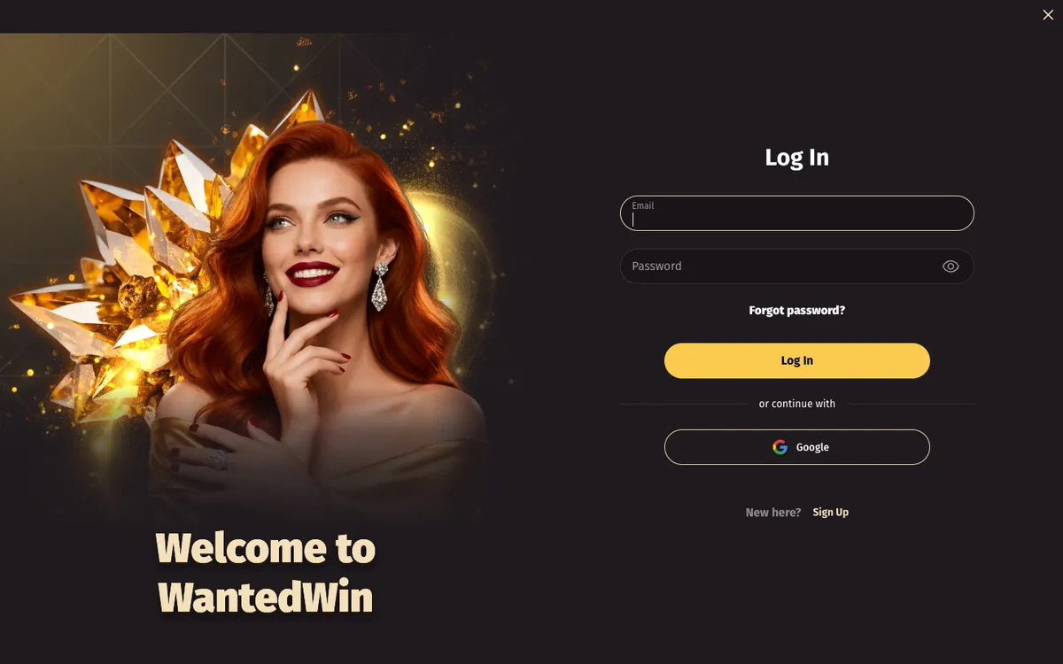 Wanted Win Casino — «Регистрация», снято из страны Канада