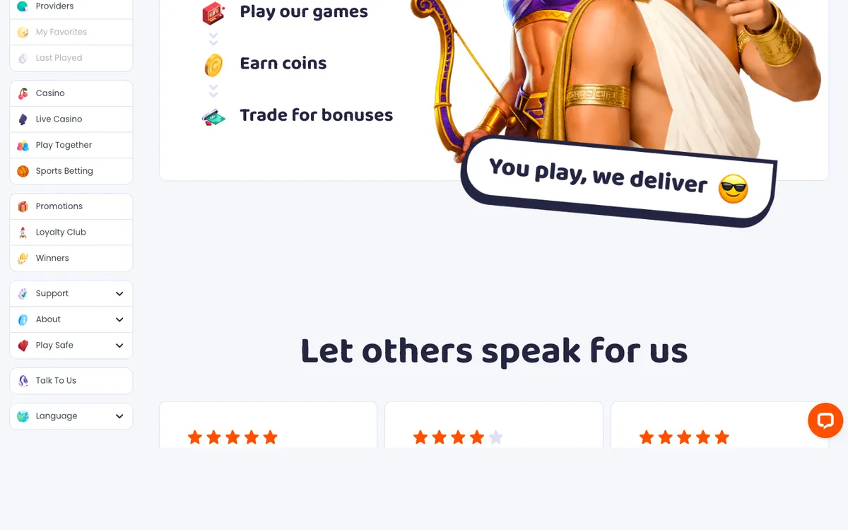 CasinoVibes — Home page, captured from Canada