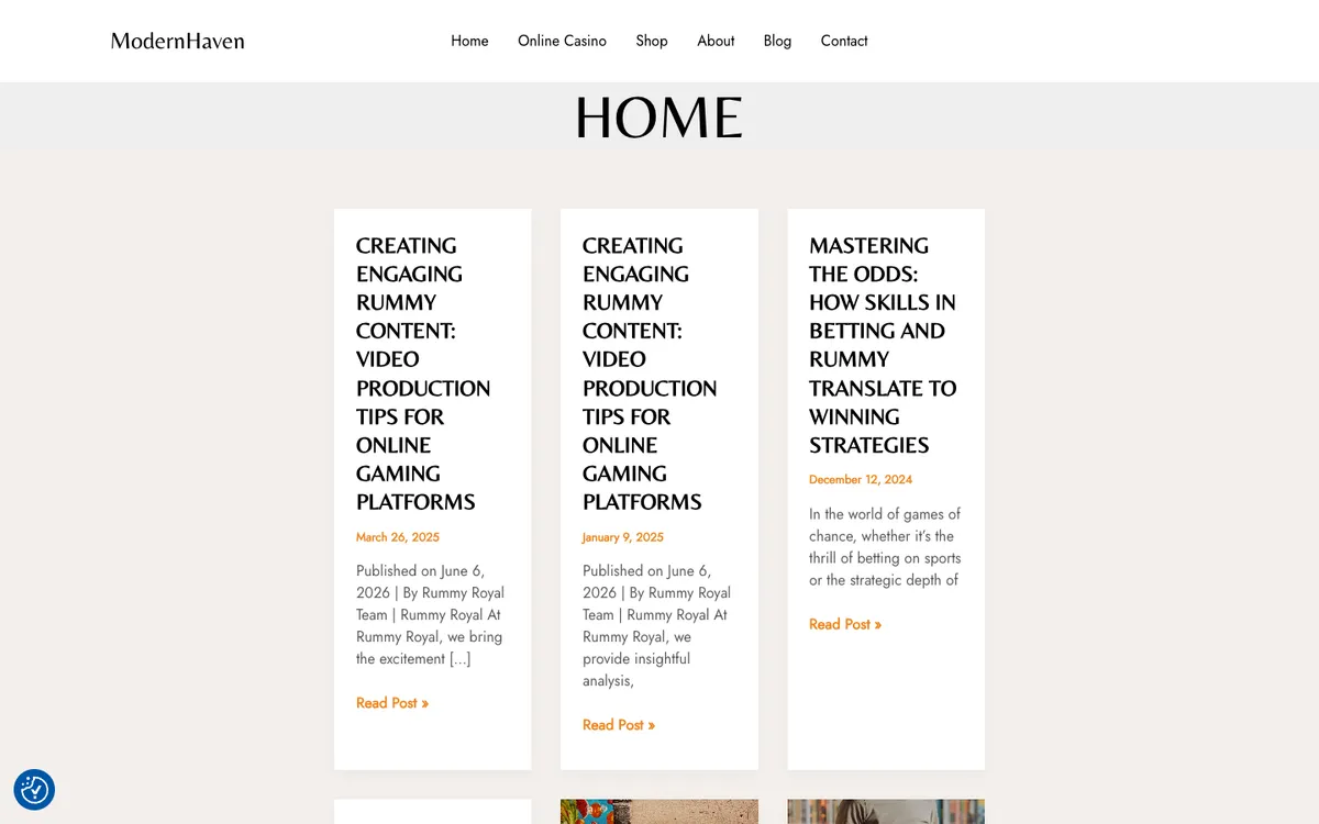 RummyRoyal Casino — Home page, captured from Belgium
