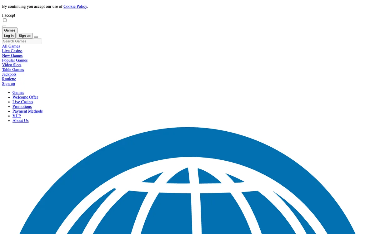 Casino Dome — Home page, captured from Czechia