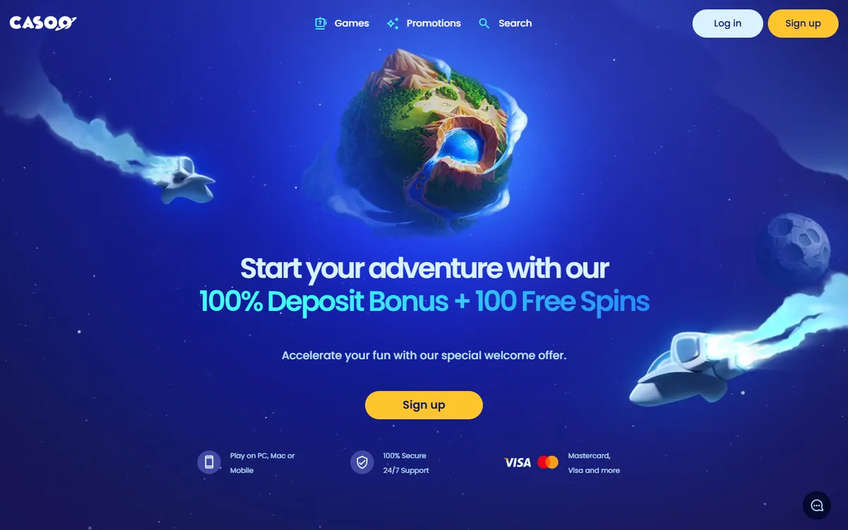 Casoo Casino — «Главная», снято из страны Канада