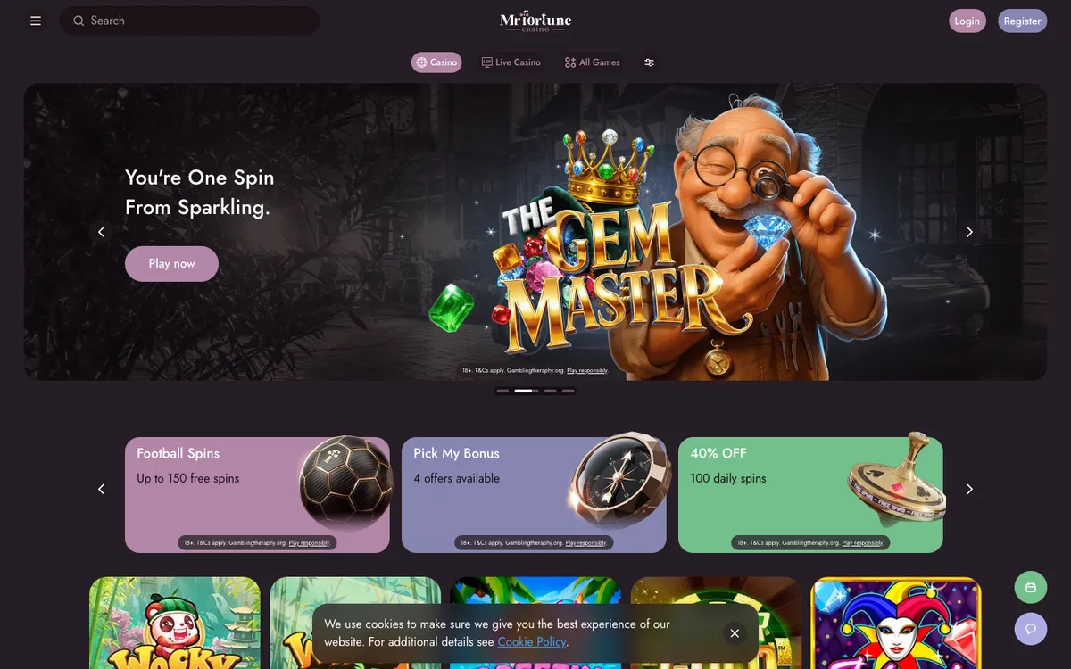 Mr Fortune Casino — Home page, captured from Finland