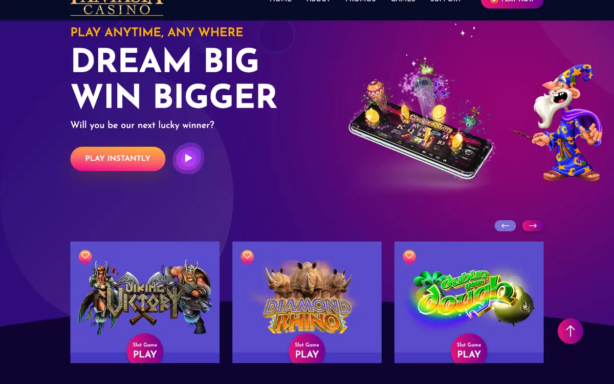 Pantasia Casino — Home page, captured from Italy