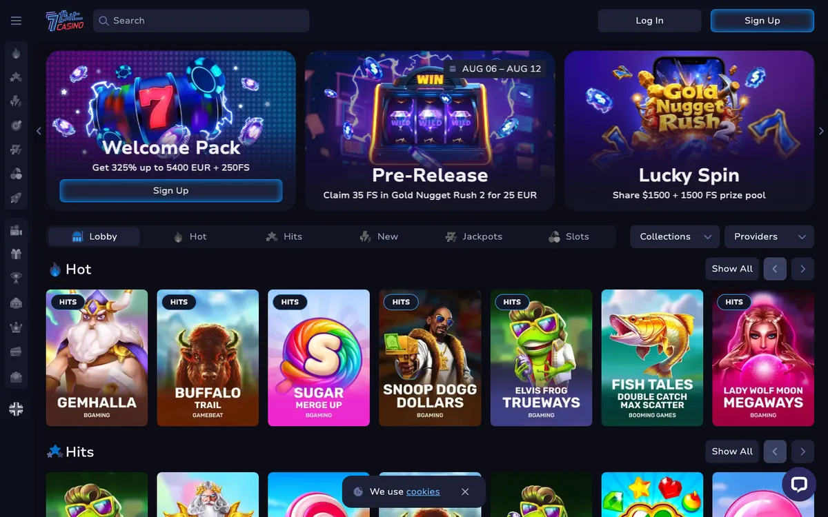 7BitCasino — Home page, captured from Austria