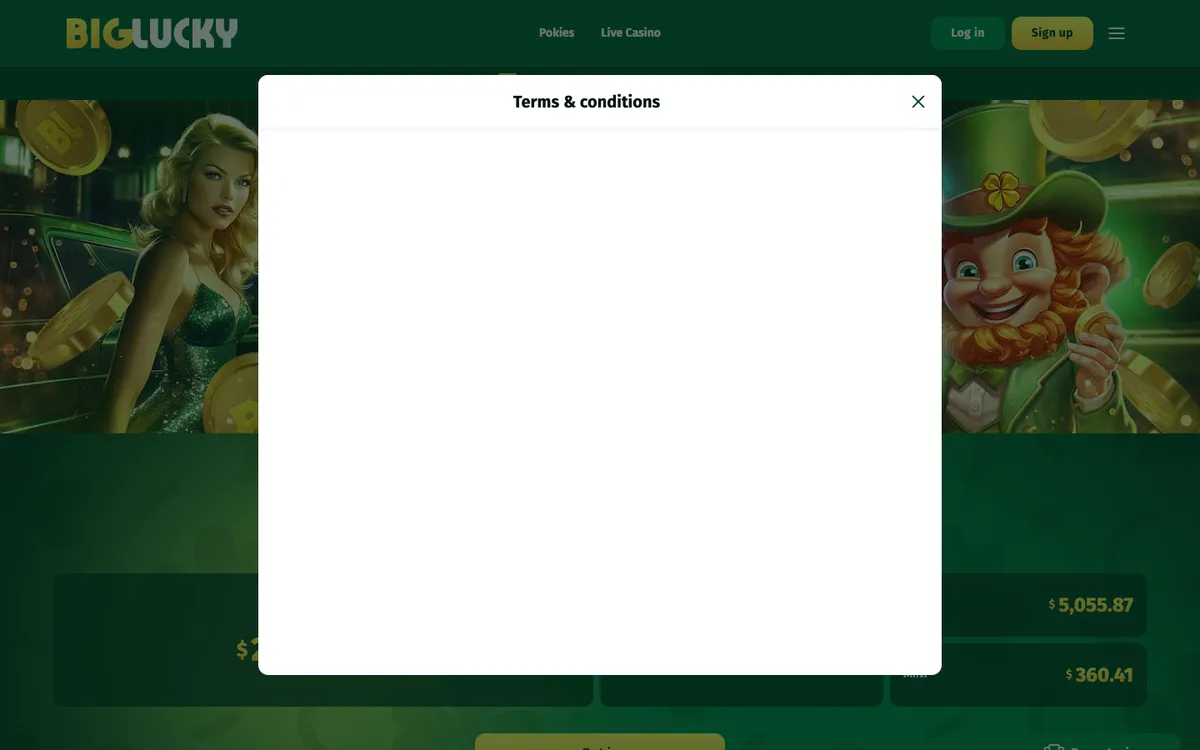 Big Lucky Casino — Promotions, captured from New Zealand