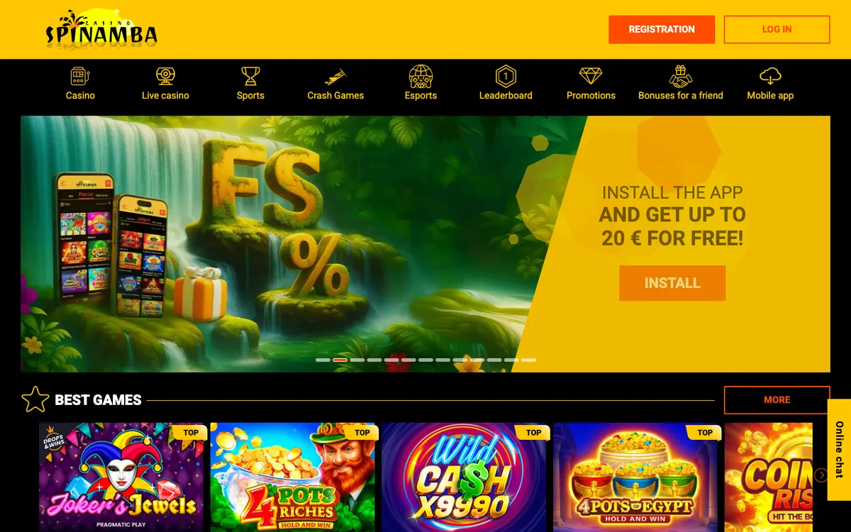 Spinamba Casino — «Главная», снято из страны Финляндия