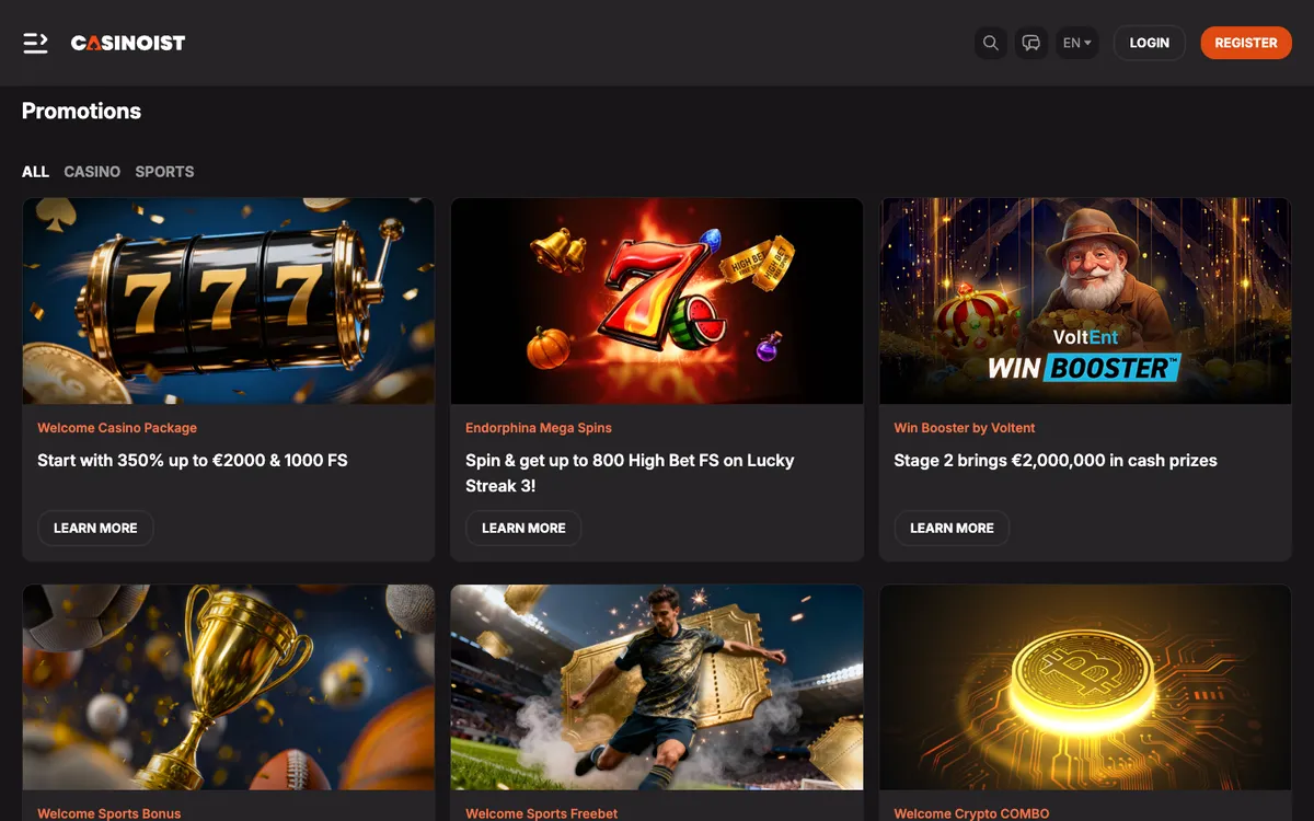 Casinoist Casino — Promotions, captured from Italy