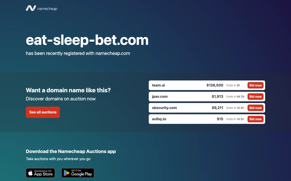 EatSleepBet Casino — Home page, captured from Australia