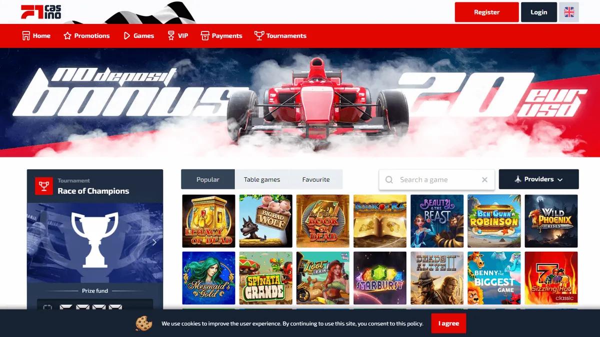 Capture of the Fast One Casino website