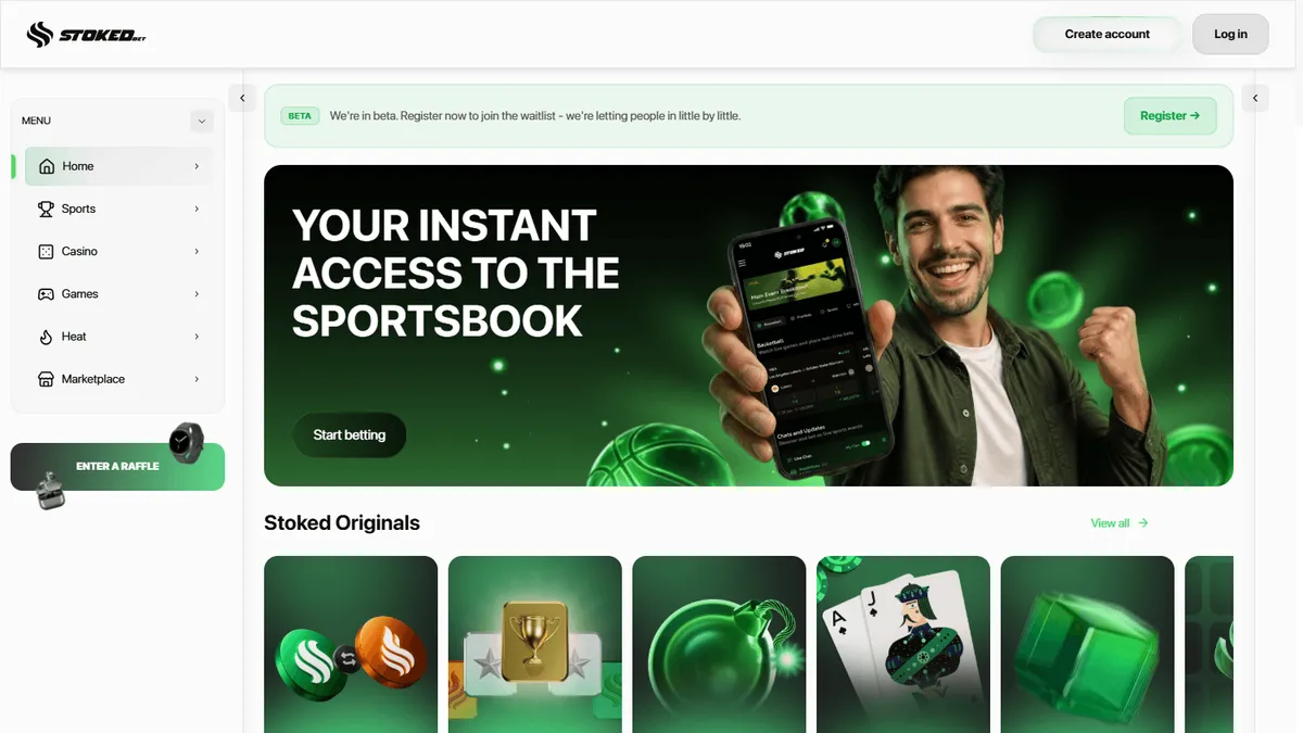 Снимок сайта Stoked.bet Casino