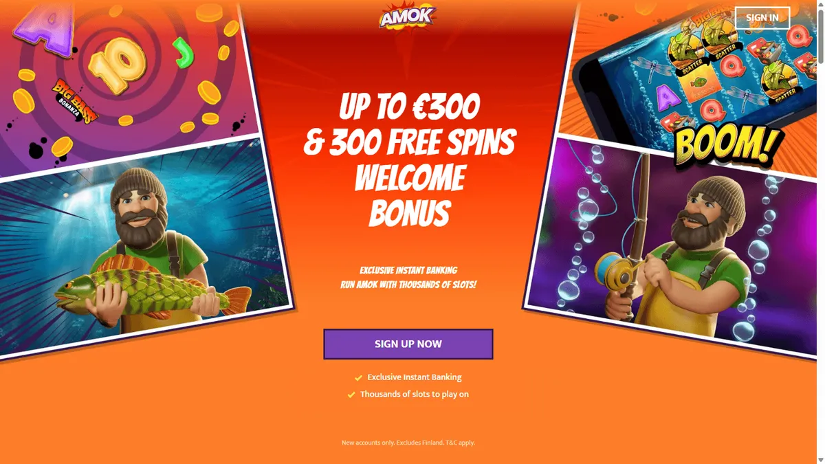 Снимок сайта Amok Casino