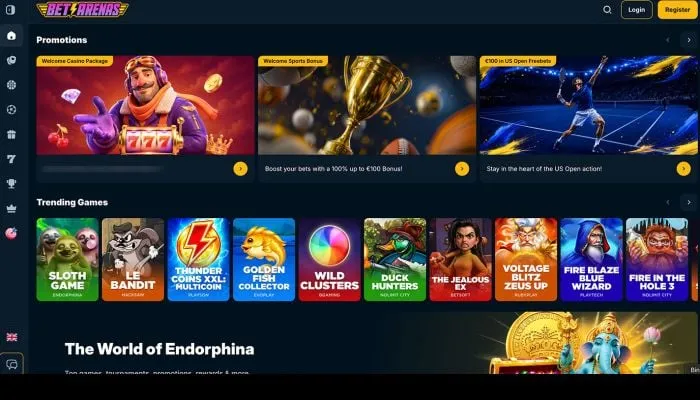 Capture of the Betarenas Casino website