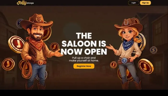 Capture of the Jolly Sweeps Casino website