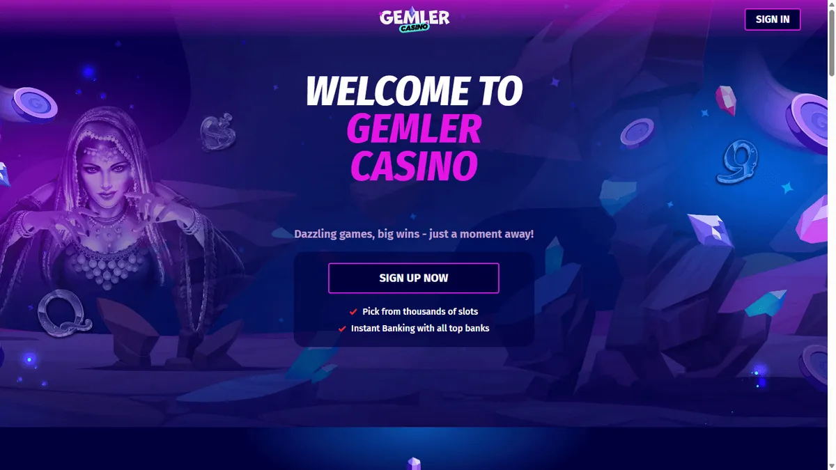 Снимок сайта Gemler Casino