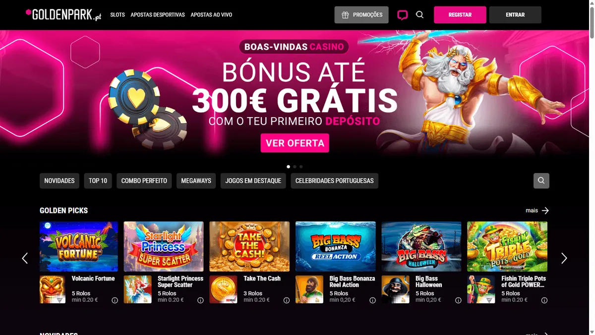 Снимок сайта GoldenPark Casino
