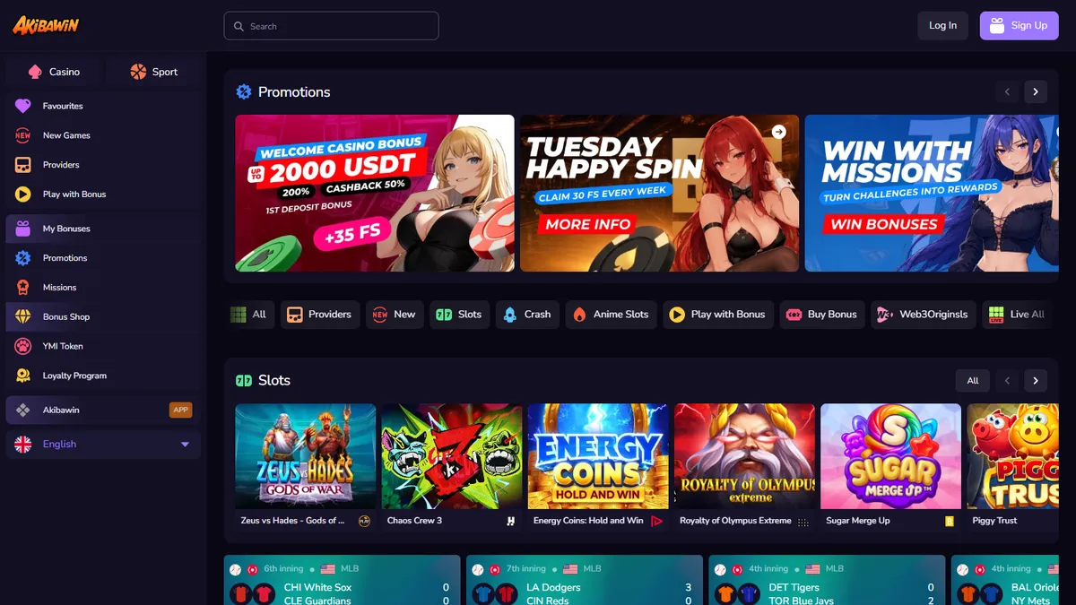 Capture of the AkibaWin Casino website