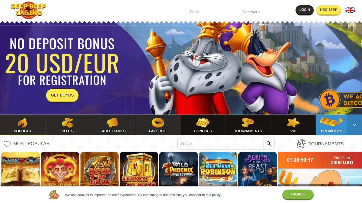 Снимок сайта Beep Beep Casino